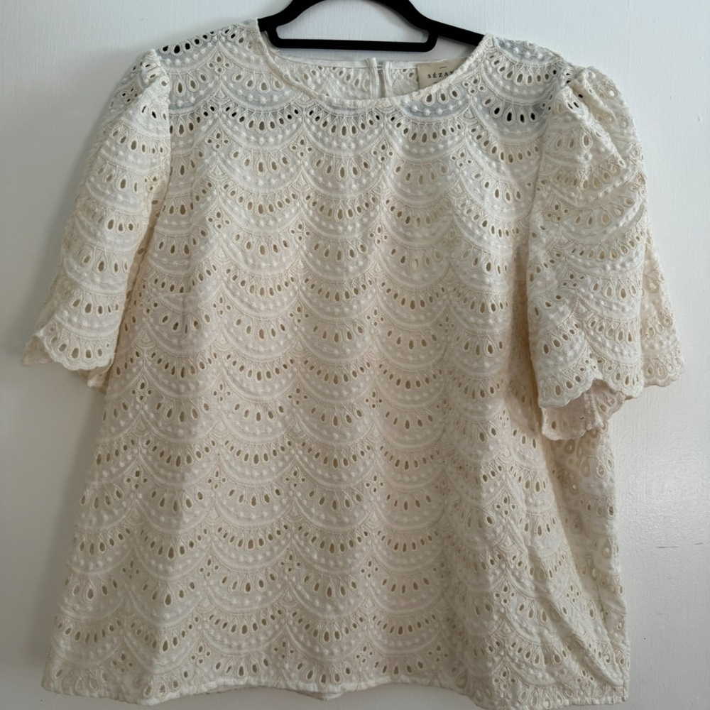 Sezane eyelet blouse new with tags